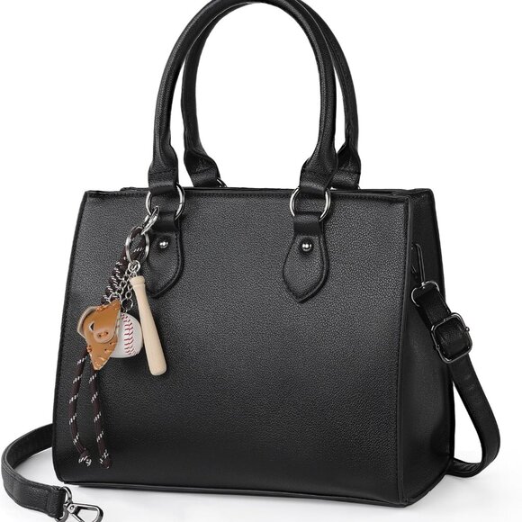 Women's Vegan Leather Tote Bag 12x9 Inches Large Capacity Adjustable Strap - Picture 1 of 9